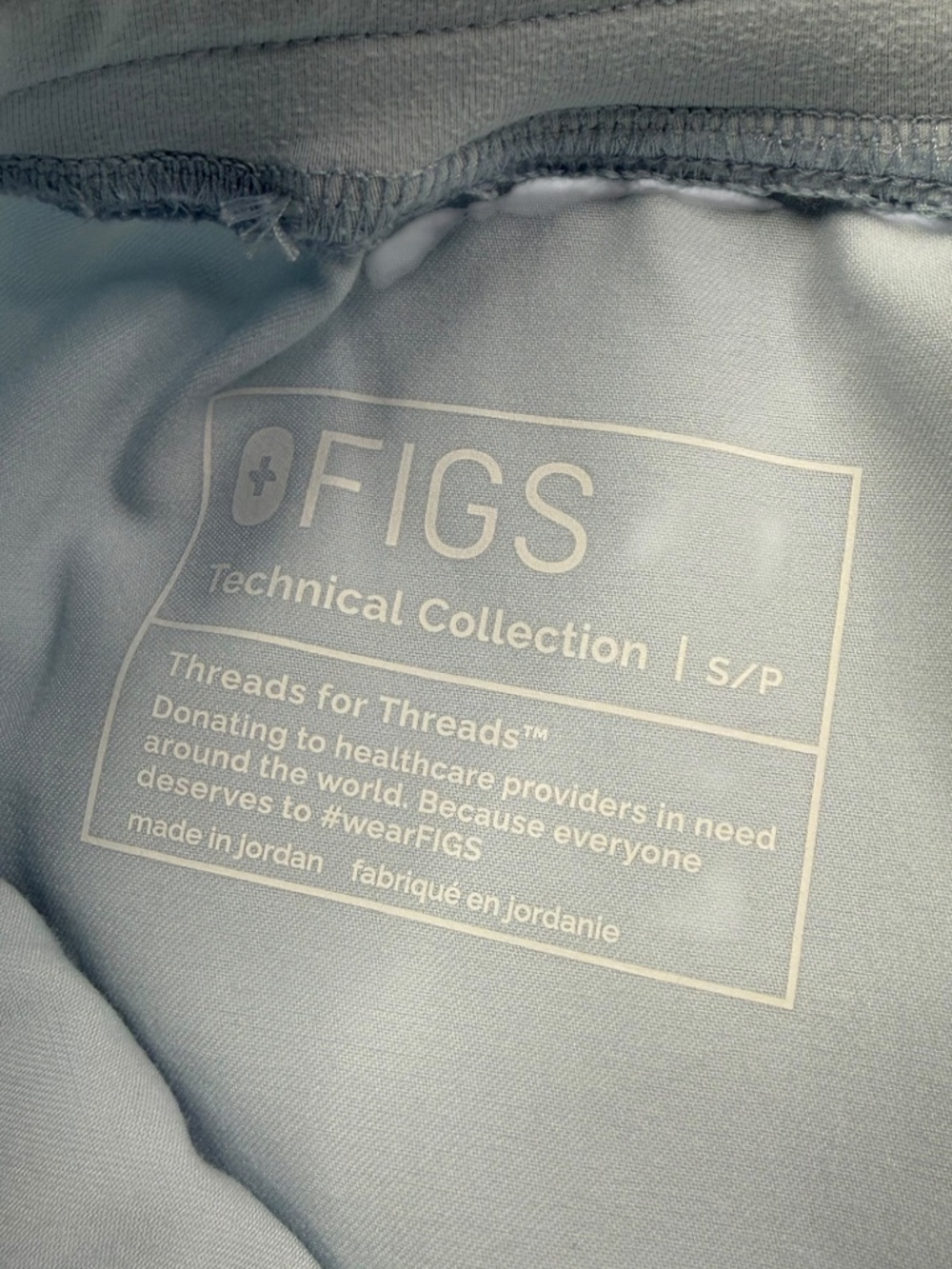 FIGS Zamora Jogger Scrub Pants Open Skies Blue Neon Drawstring S/P 1000208 - Picture 6 of 9